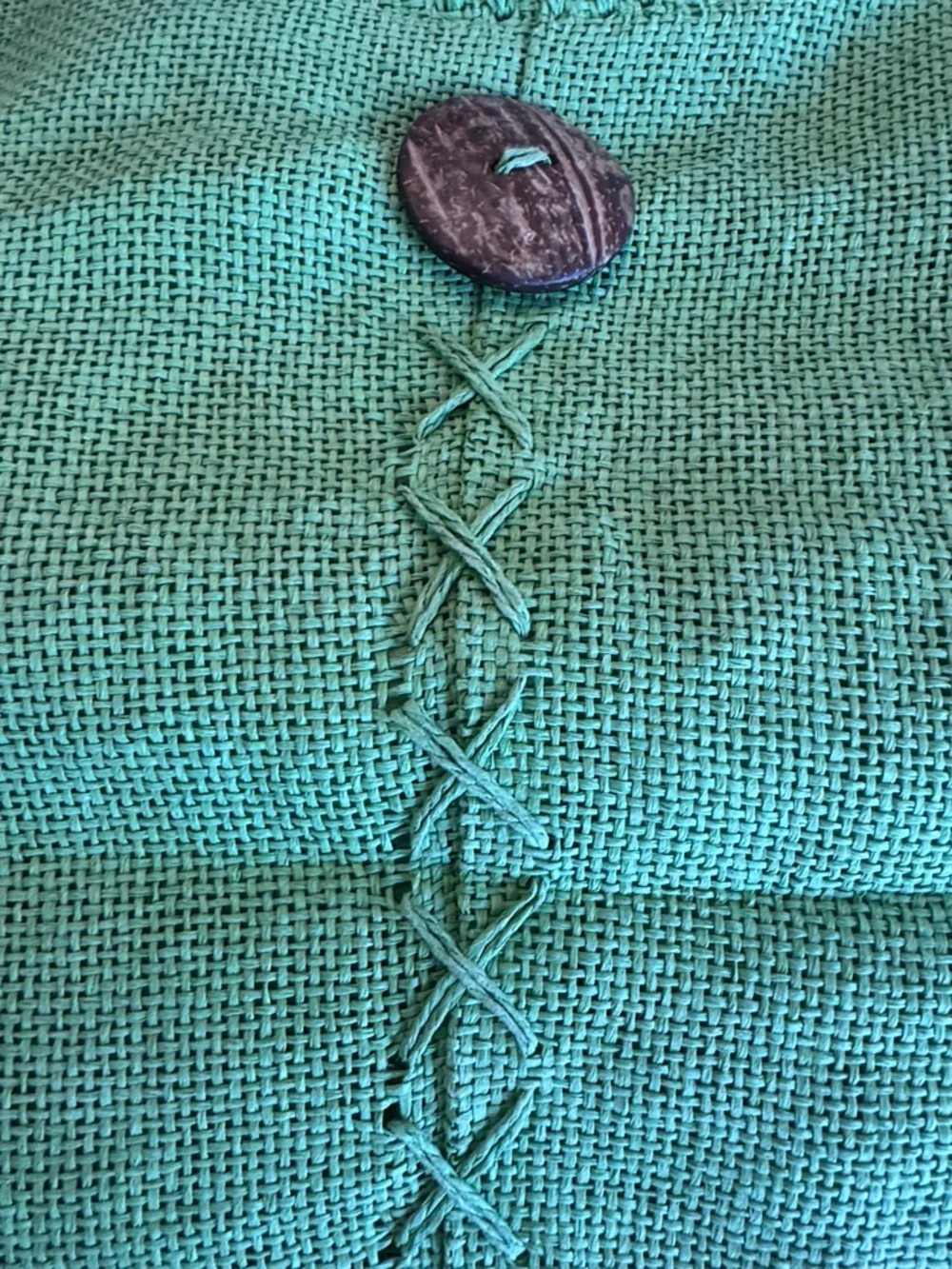 Capelli Straworld Tote Green Woven Circle-Handle Beach Resort Bag